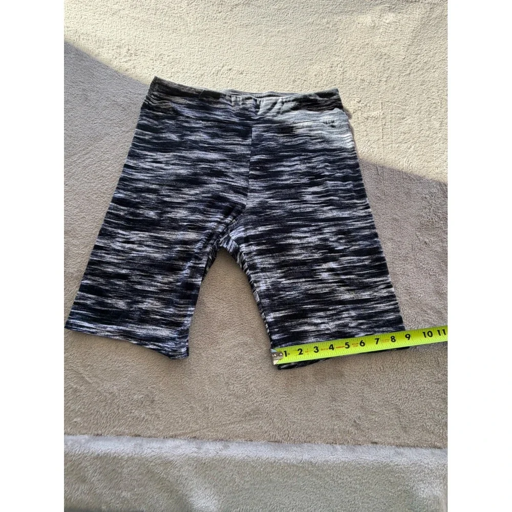 Terra & Sky Biker Shorts Womens 0X 14W Black White Space Dye Active